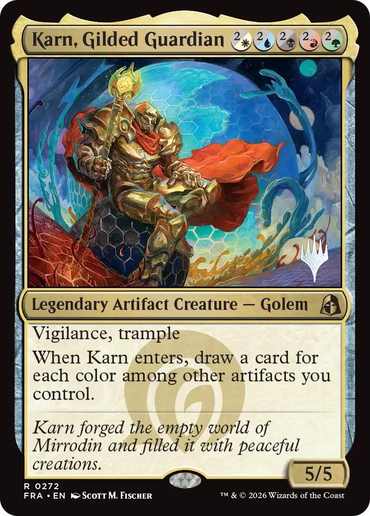 Karn, Gilded Guardian [Reality Fracture Promos] | Exor Games New Glasgow