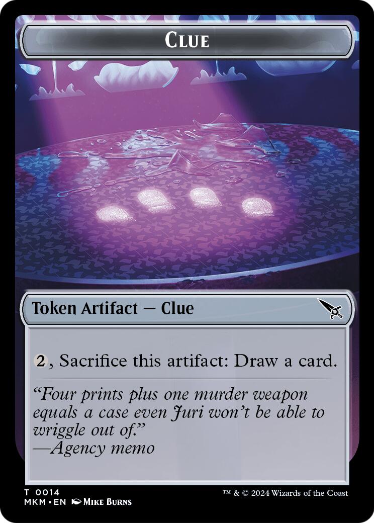 Treasure // Clue Token Double-Sided Token [Secrets of Strixhaven Tokens] | Exor Games New Glasgow