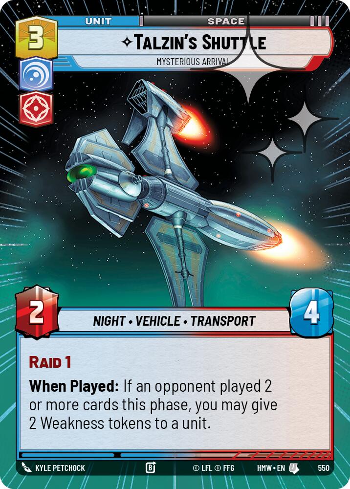 Talzin's Shuttle - Mysterious Arrival (550) (Hyperspace Foil) (550) [Homeworlds] | Exor Games New Glasgow