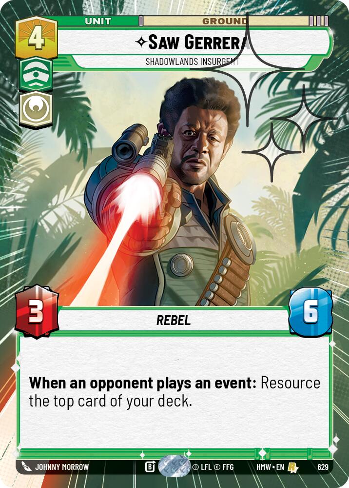 Saw Gerrera - Shadowlands Insurgent (629) (Hyperspace Foil) (629) [Homeworlds] | Exor Games New Glasgow