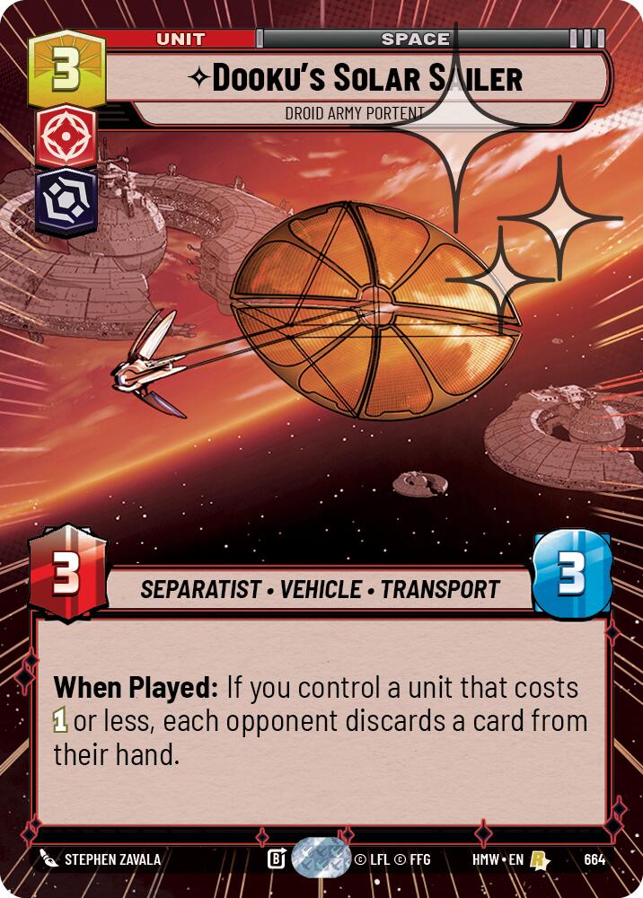 Dooku's Solar Sailer - Droid Army Portent (664) (Hyperspace Foil) (664) [Homeworlds] | Exor Games New Glasgow
