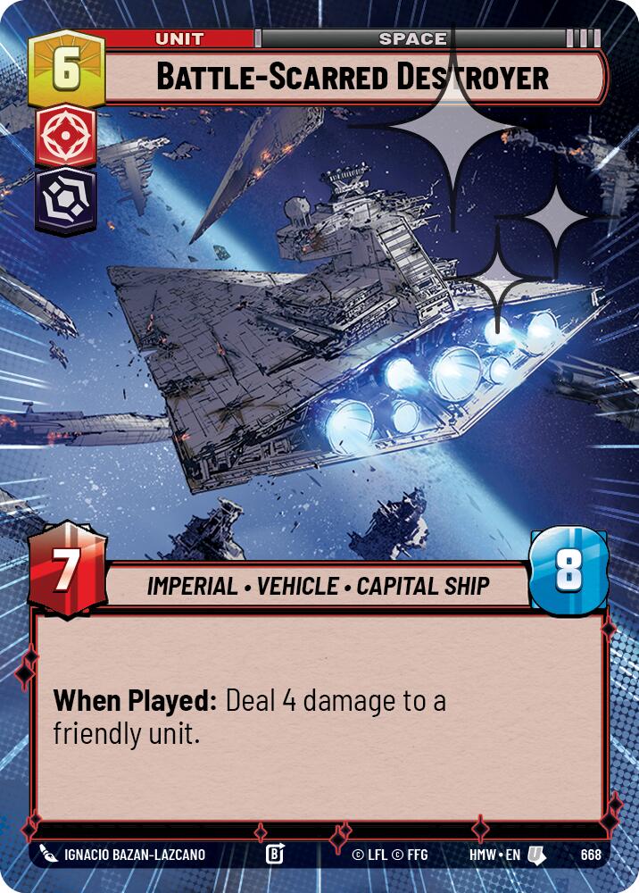 Battle-Scarred Destroyer (668) (Hyperspace Foil) (668) [Homeworlds] | Exor Games New Glasgow