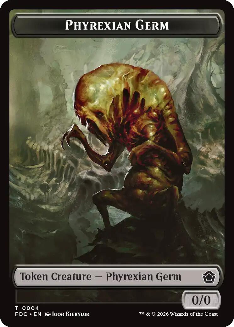Phyrexian Germ // Phyrexian Beast Double-Sided Token [Foundations Commander Tokens] | Exor Games New Glasgow