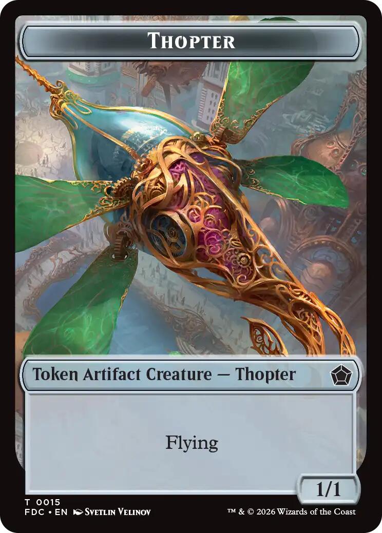 Thopter // Phyrexian Germ Double-Sided Token [Foundations Commander Tokens] | Exor Games New Glasgow