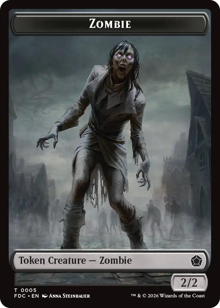 Zombie // The Monarch Double-Sided Token [Foundations Commander Tokens] | Exor Games New Glasgow