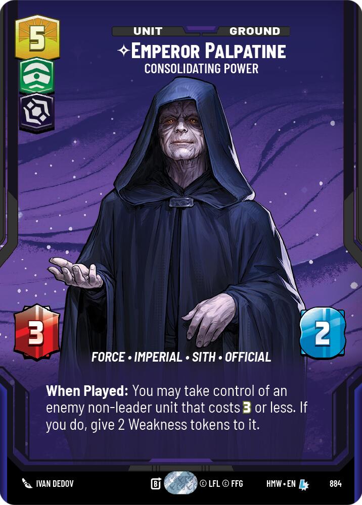 Emperor Palpatine - Consolidating Power (884) (Prestige Foil) (884) [Homeworlds] | Exor Games New Glasgow