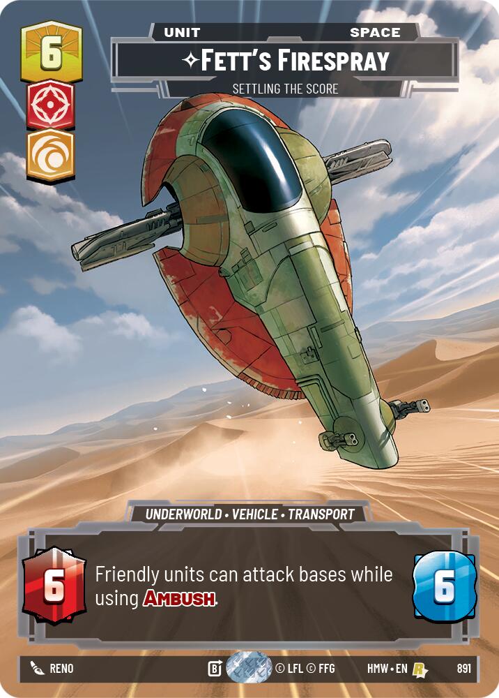 Fett's Firespray - Settling the Score (891) (Prestige Foil) (891) [Homeworlds] | Exor Games New Glasgow