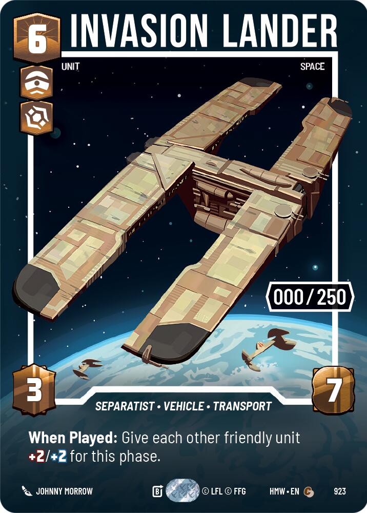 Invasion Lander (923) (Serialized) (923) [Homeworlds] | Exor Games New Glasgow