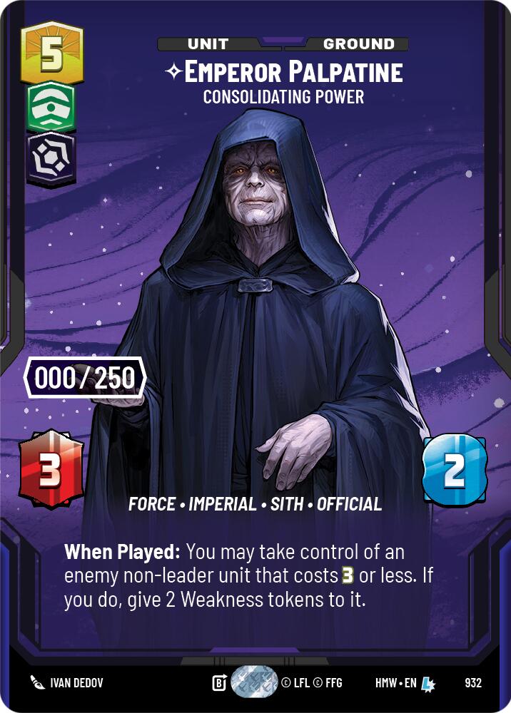 Emperor Palpatine - Consolidating Power (932) (Serialized) (932) [Homeworlds] | Exor Games New Glasgow