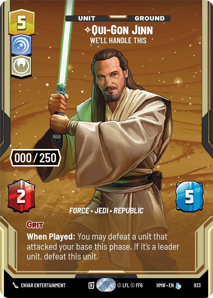Qui-Gon Jinn - We'll Handle This (933) (Serialized) (933) [Homeworlds] | Exor Games New Glasgow
