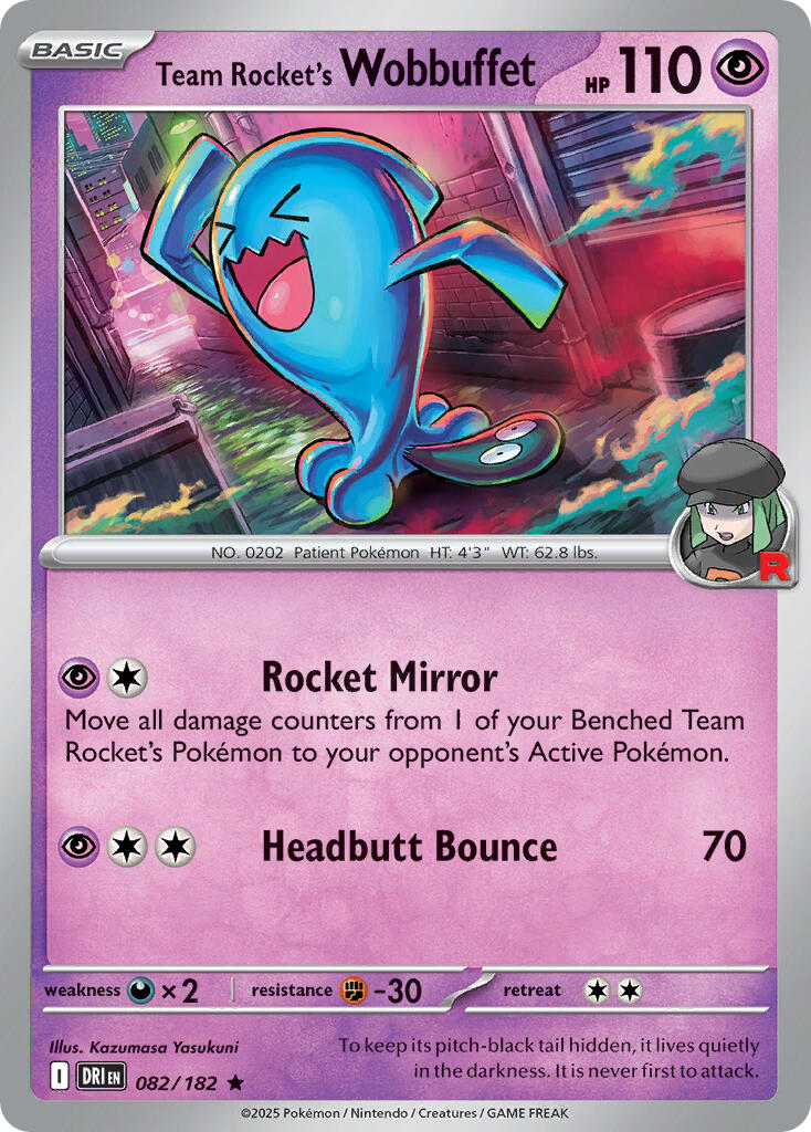 Team Rocket's Wobbuffet (082/182) (Deck Exclusive) [Scarlet & Violet: Destined Rivals] | Exor Games New Glasgow