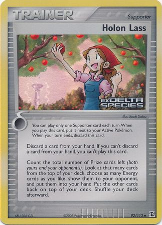 Holon Lass (92/113) (Stamped) [EX: Delta Species] | Exor Games New Glasgow