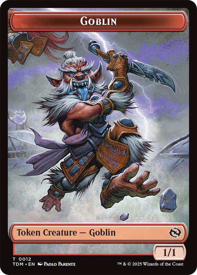 Dog // Goblin Double-Sided Token [Tarkir: Dragonstorm Commander Tokens] | Exor Games New Glasgow