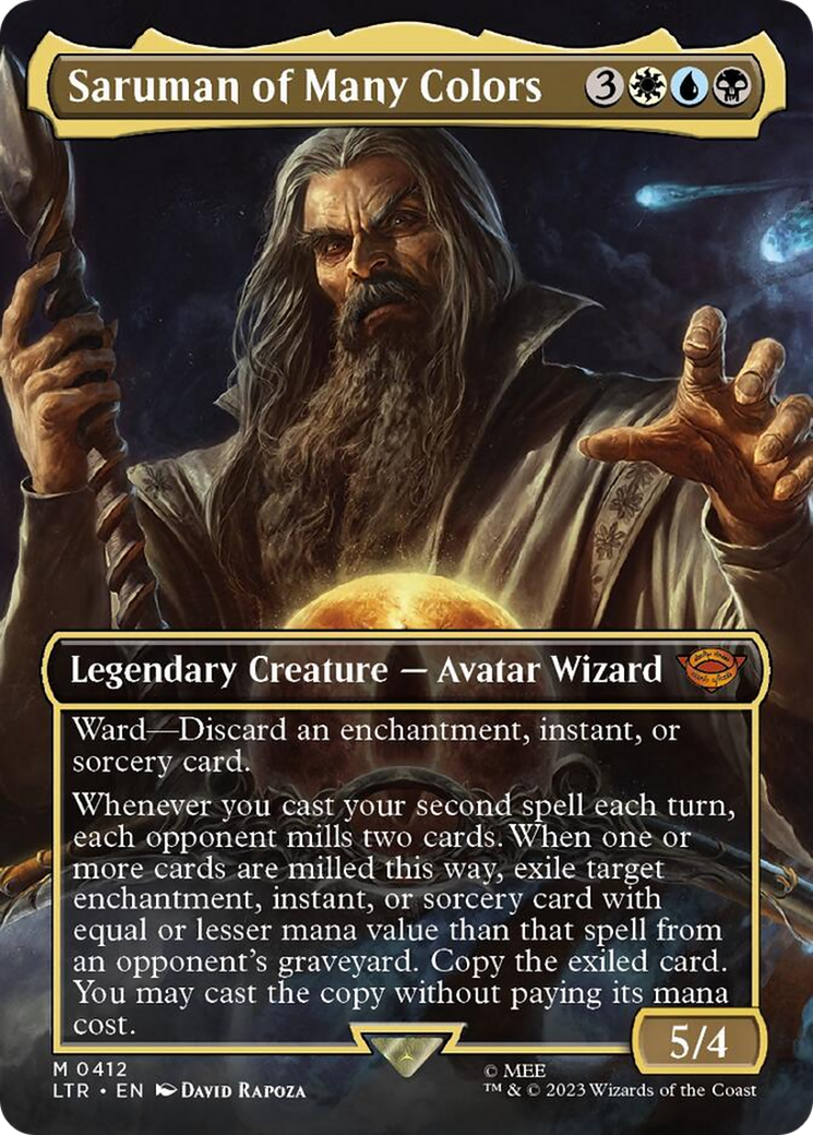 Saruman of Many Colors (Borderless Alternate Art) [The Lord of the Rings: Tales of Middle-Earth] | Exor Games New Glasgow
