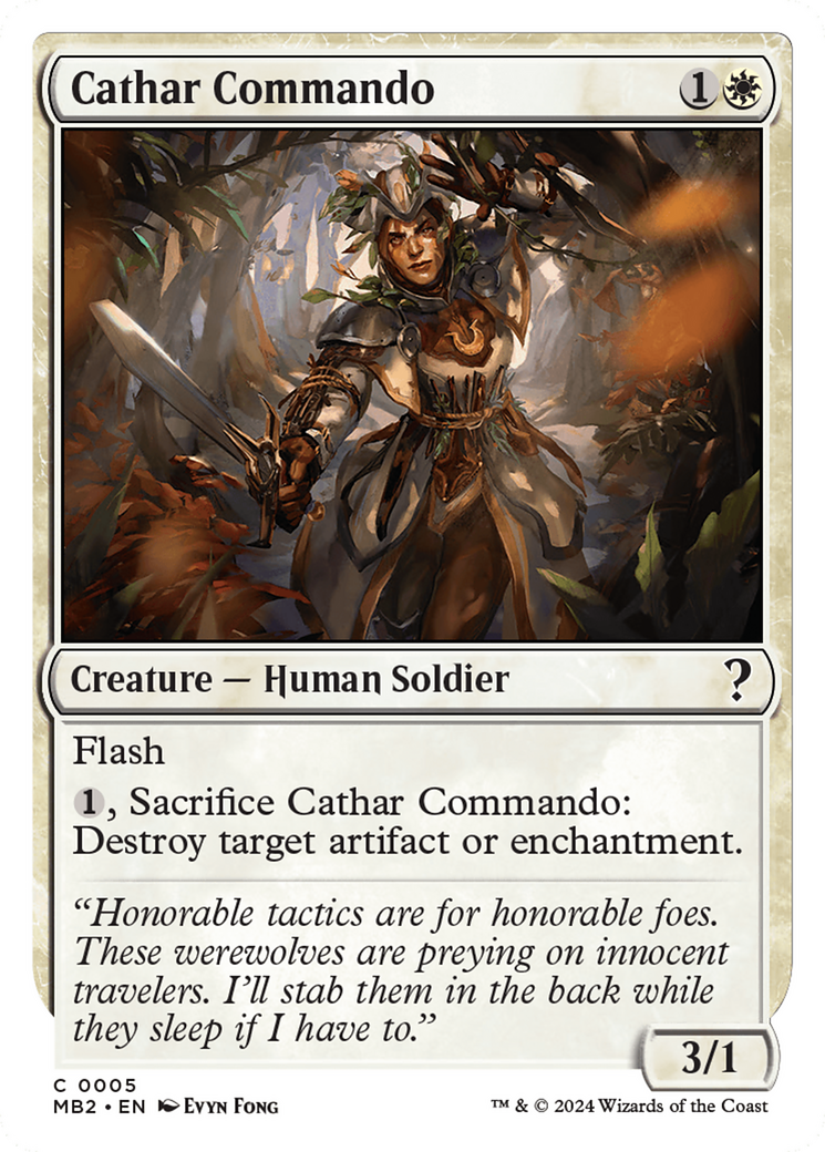 Cathar Commando (White Border) [Mystery Booster 2] | Exor Games New Glasgow