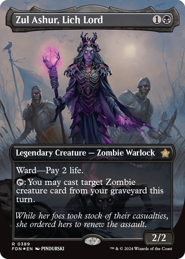 Zul Ashur, Lich Lord (Borderless) (Mana Foil) [Foundations] | Exor Games New Glasgow