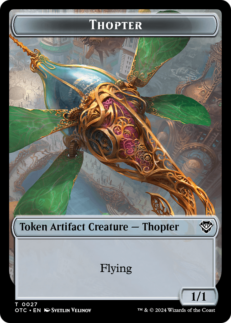 Thopter // Treasure Double-Sided Token [Outlaws of Thunder Junction Commander Tokens] | Exor Games New Glasgow