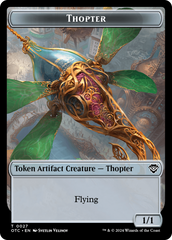 Thopter // Manifest Double-Sided Token [Outlaws of Thunder Junction Commander Tokens] | Exor Games New Glasgow