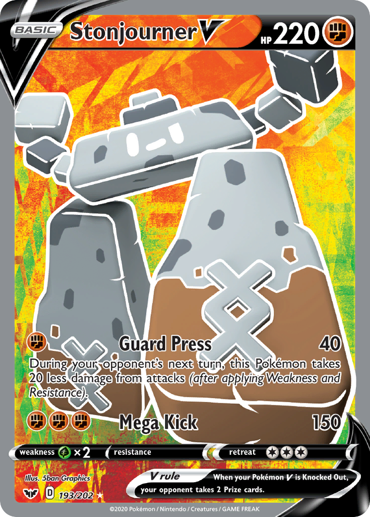 Stonjourner V (193/202) [Sword & Shield: Base Set] | Exor Games New Glasgow