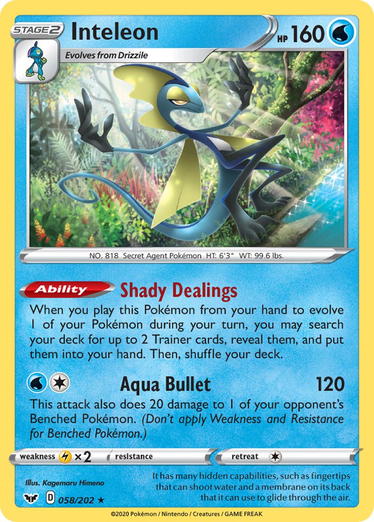 Inteleon (058/202) (Theme Deck Exclusive) [Sword & Shield: Base Set] | Exor Games New Glasgow