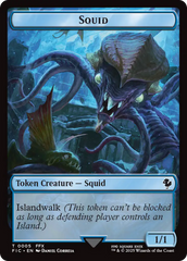 Spirit // Squid Double-Sided Token (Surge Foil) [FINAL FANTASY Commander Tokens] | Exor Games New Glasgow