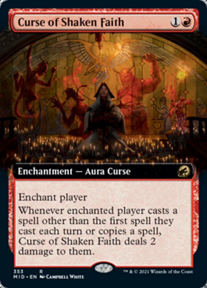 Curse of Shaken Faith (Extended Art) [Innistrad: Midnight Hunt] | Exor Games New Glasgow