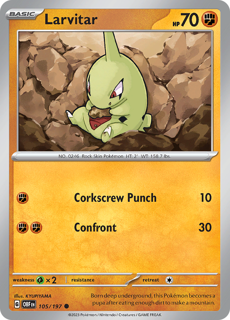 Larvitar (105/197) [Scarlet & Violet: Obsidian Flames] | Exor Games New Glasgow