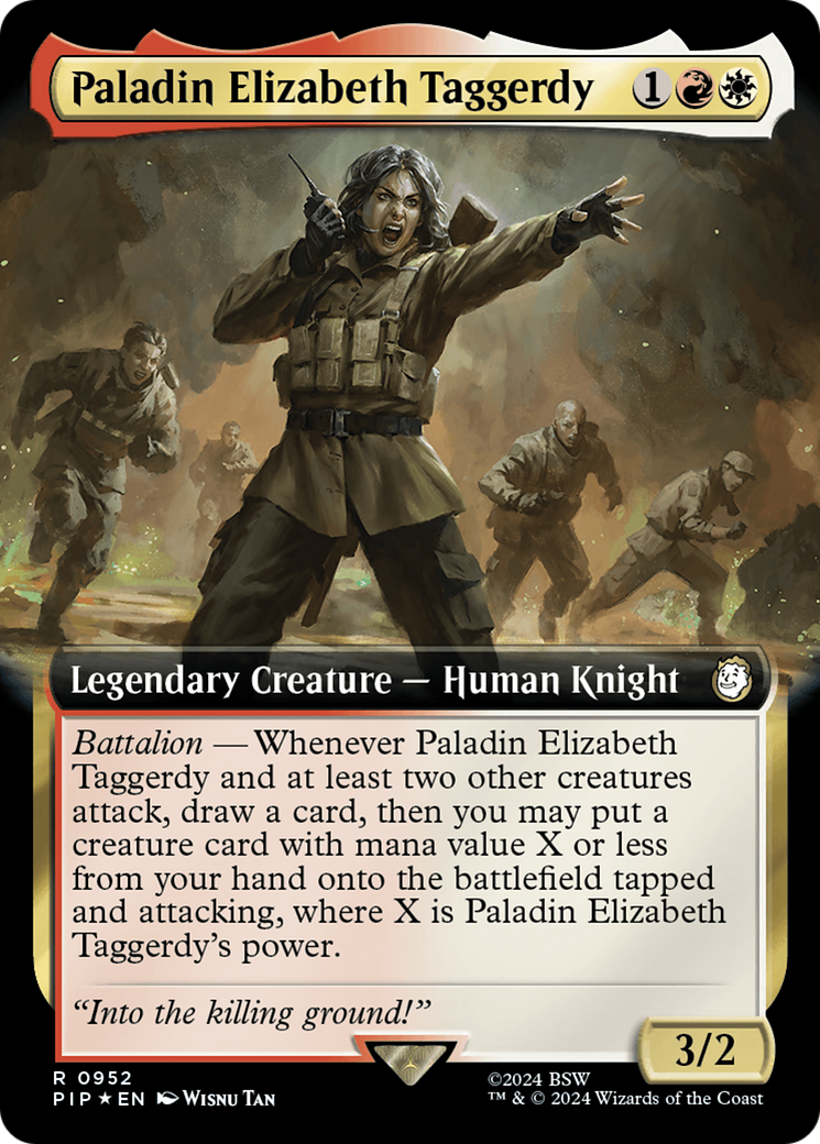 Paladin Elizabeth Taggerdy (Extended Art) (Surge Foil) [Fallout] | Exor Games New Glasgow