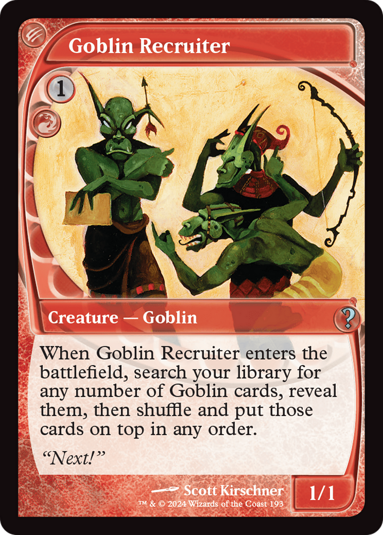 Goblin Recruiter (Future Sight) [Mystery Booster 2] | Exor Games New Glasgow