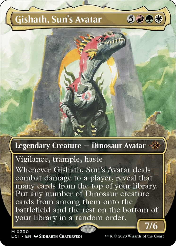 Gishath, Sun's Avatar (Borderless) [The Lost Caverns of Ixalan] | Exor Games New Glasgow