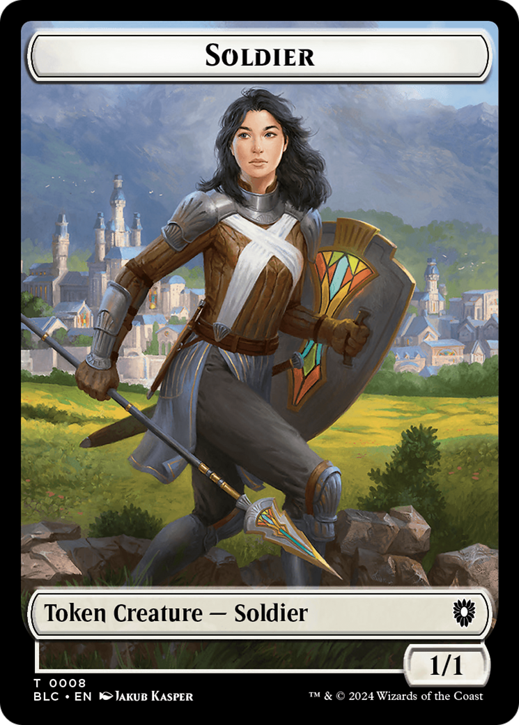 Human // Soldier Double-Sided Token [Bloomburrow Commander Tokens] | Exor Games New Glasgow