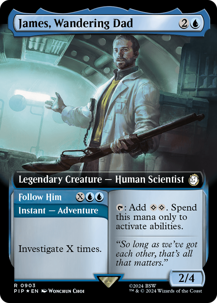 James, Wandering Dad // Follow Him (Extended Art) (Surge Foil) [Fallout] | Exor Games New Glasgow