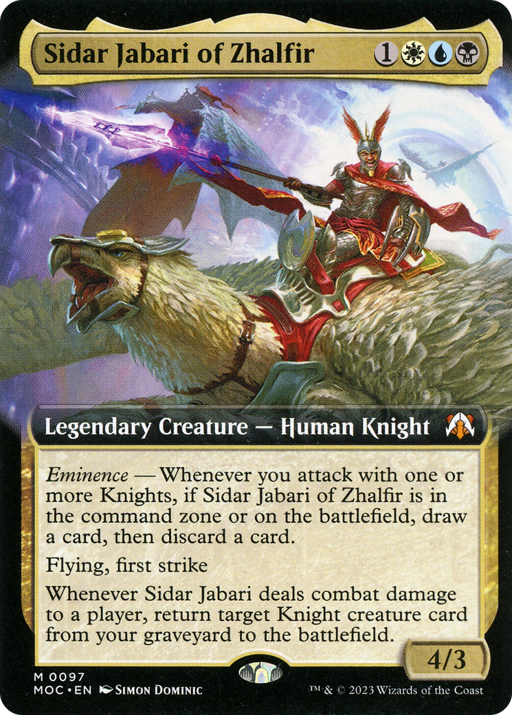 Sidar Jabari of Zhalfir (Extended Art) [March of the Machine Commander] | Exor Games New Glasgow