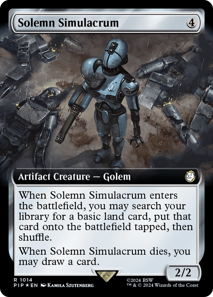 Solemn Simulacrum (Extended Art) (Surge Foil) [Fallout] | Exor Games New Glasgow