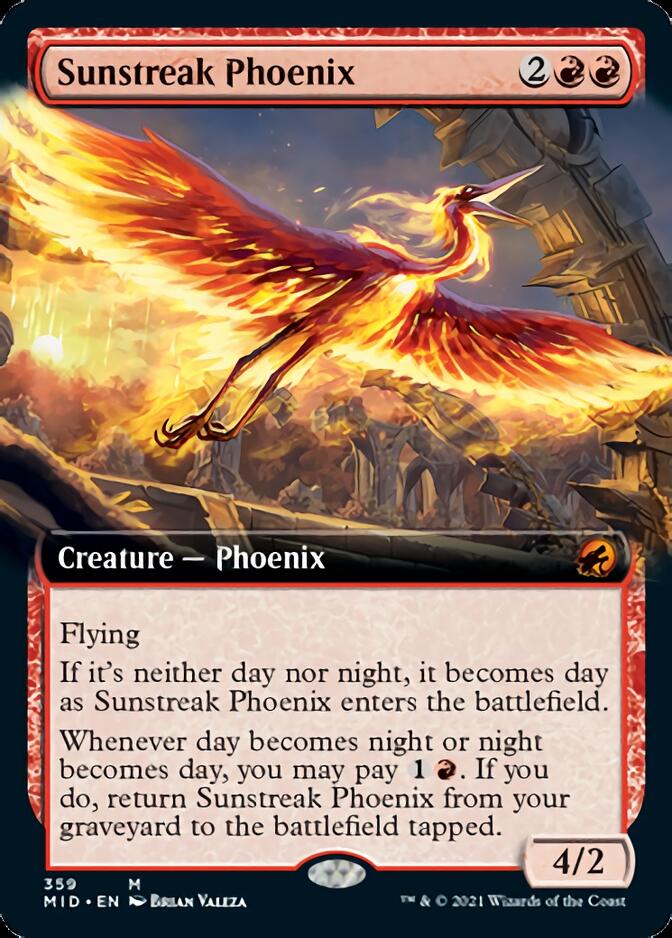 Sunstreak Phoenix (Extended Art) [Innistrad: Midnight Hunt] | Exor Games New Glasgow