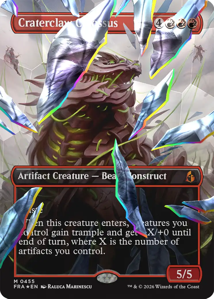 Craterclaw Colossus (Borderless) (Facet Foil) [Reality Fracture] | Exor Games New Glasgow