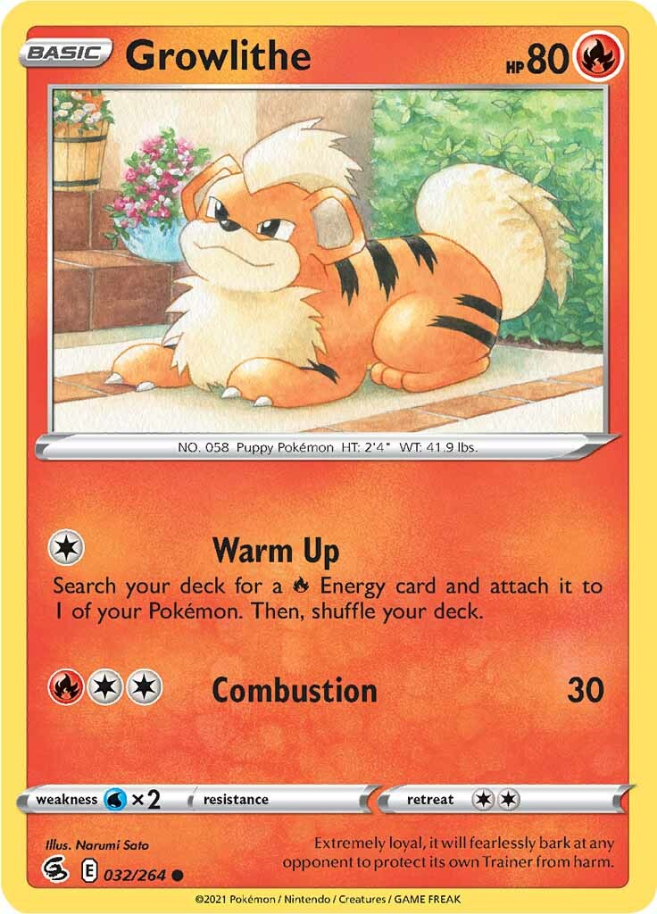 Growlithe (032/264) [Sword & Shield: Fusion Strike] | Exor Games New Glasgow