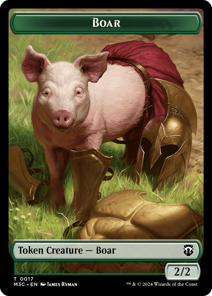 Boar (Ripple Foil) // Forest Dryad Double-Sided Token [Modern Horizons 3 Commander Tokens] | Exor Games New Glasgow