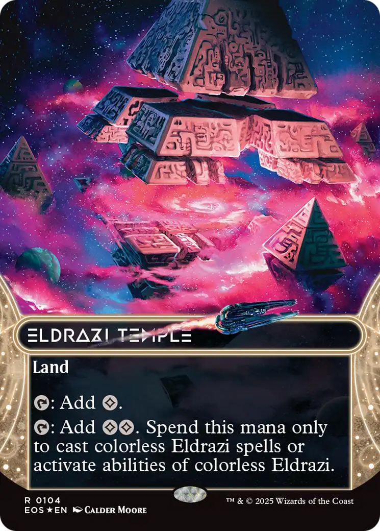 Eldrazi Temple (0104) (Borderless) (Galaxy Foil) [Edge of Eternities: Stellar Sights] | Exor Games New Glasgow