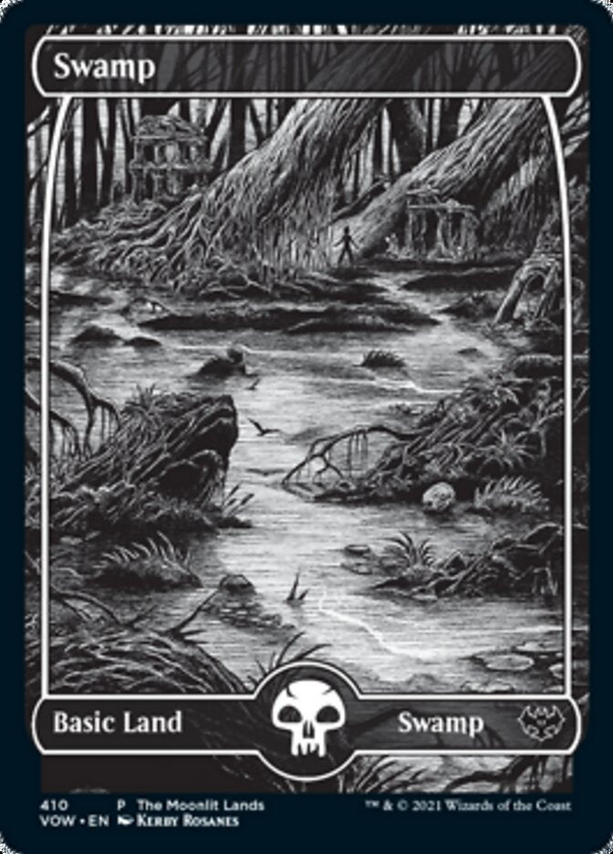 Swamp (The Moonlit Lands) (Foil Etched) [Innistrad: Crimson Vow Promos] | Exor Games New Glasgow