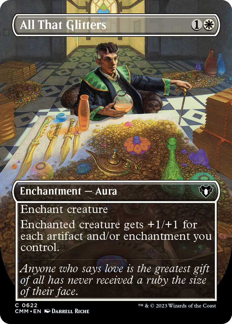 All That Glitters (Borderless Alternate Art) [Commander Masters] | Exor Games New Glasgow