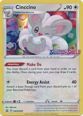 Cinccino (SWSH009) (Staff Prerelease Promo) [Sword & Shield: Black Star Promos] | Exor Games New Glasgow