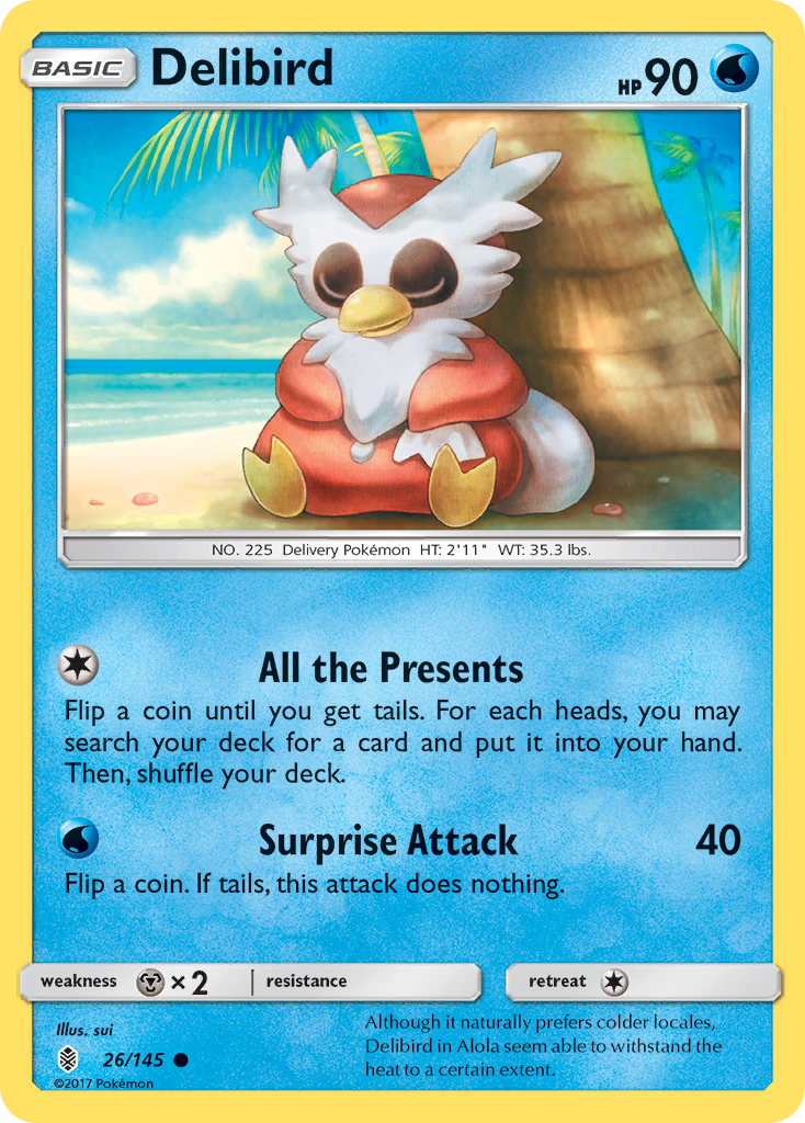 Delibird (26/145) [Sun & Moon: Guardians Rising] | Exor Games New Glasgow