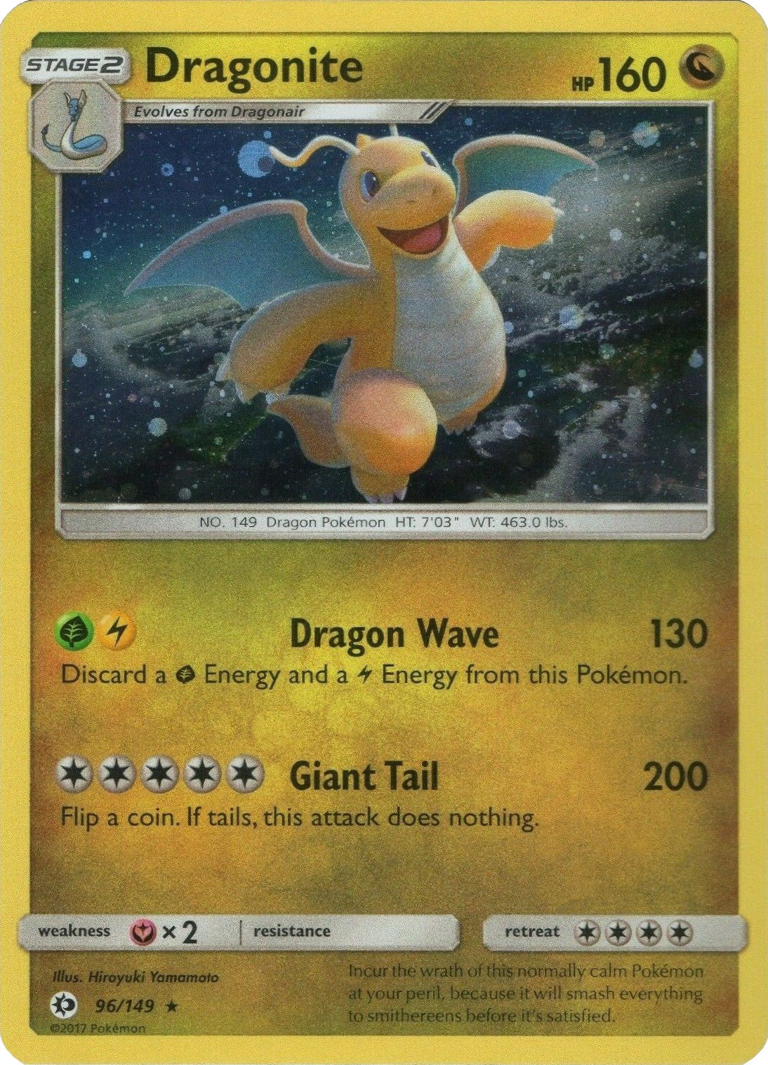 Dragonite (96/149) (Cosmos Holo) [Sun & Moon: Base Set] | Exor Games New Glasgow