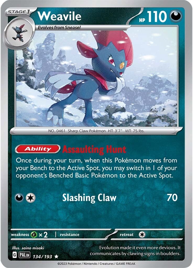 Weavile (134/193) [Scarlet & Violet: Paldea Evolved] | Exor Games New Glasgow