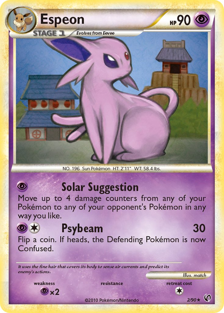 Espeon (2/90) (Cracked Ice Holo) (Theme Deck Exclusive) [HeartGold & SoulSilver: Unleashed] | Exor Games New Glasgow