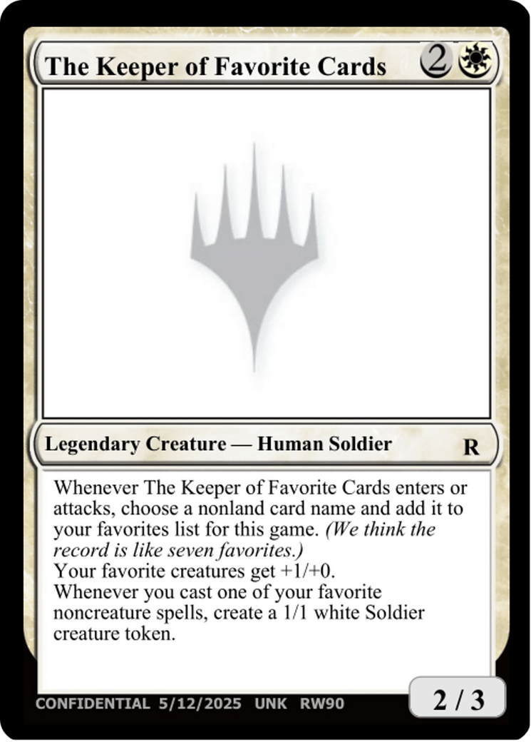 The Keeper of Favorite Cards (5/12/2025) [Unknown Event] | Exor Games New Glasgow