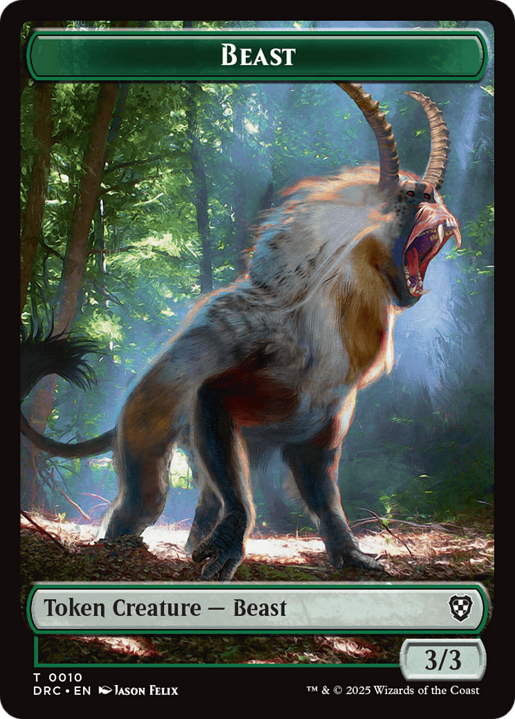 Beast (0010) // Beast (0011) Double-Sided Token [Aetherdrift Commander] | Exor Games New Glasgow