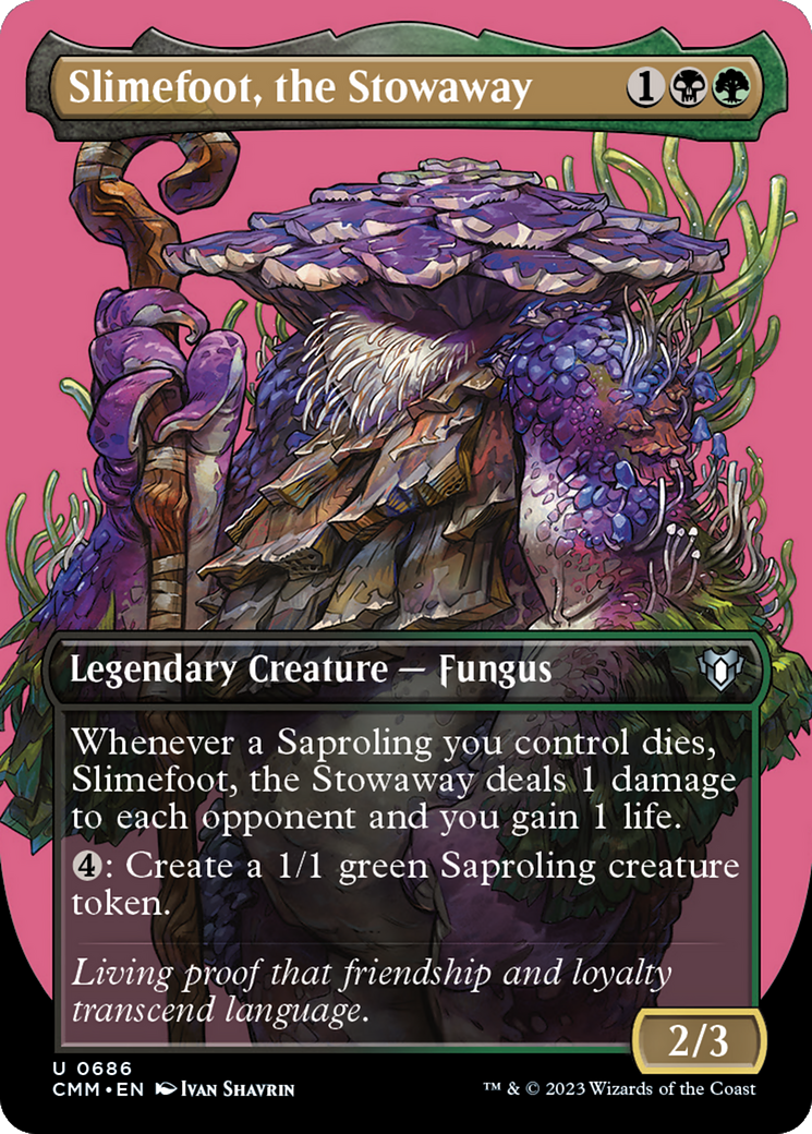 Slimefoot, the Stowaway (Borderless Profile) [Commander Masters] | Exor Games New Glasgow