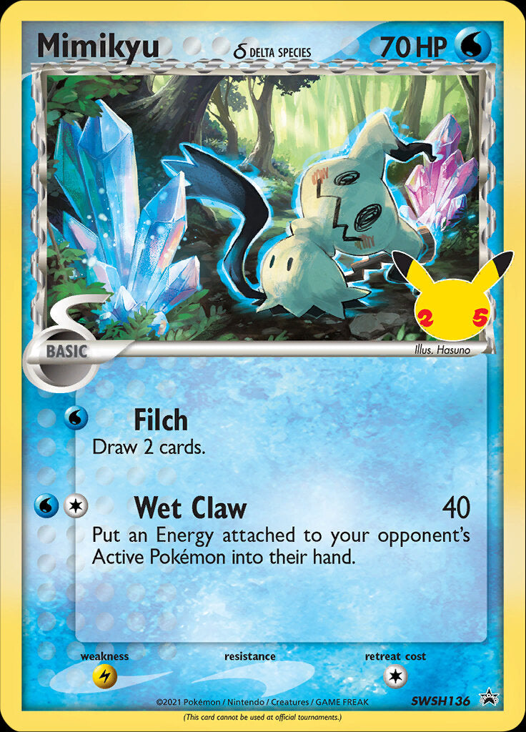 Mimikyu (SWSH136) (Delta Species) (Celebrations) [Sword & Shield: Black Star Promos] | Exor Games New Glasgow